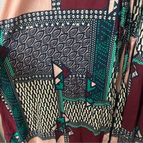 Anthropologie Porridge Virginia Maxi Wrap Dress L Patchwork Abstract Artsy Boho - Picture 5 of 10